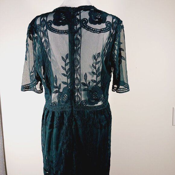 Eleter, Evergreen Lace Maxi Dress with Short Romper Underneath, Size XL, Fairy - Picture 6 of 16